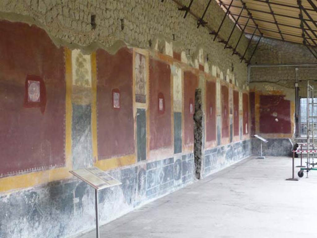 Villa San Marco, Stabiae, 2010. Room 20, looking south along east portico towards steps to room 30.
Photo courtesy of Buzz Ferebee.