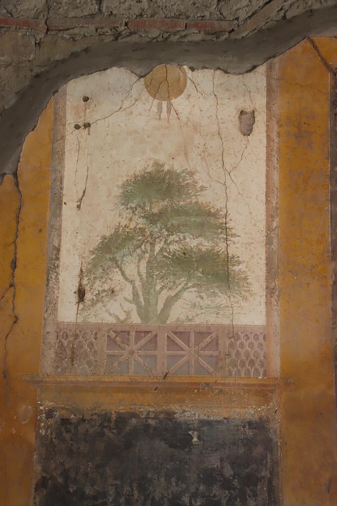 Villa San Marco, October 2022.
Portico 20, east wall of portico, detail of panel at north-east end. Photo courtesy of Klaus Heese.