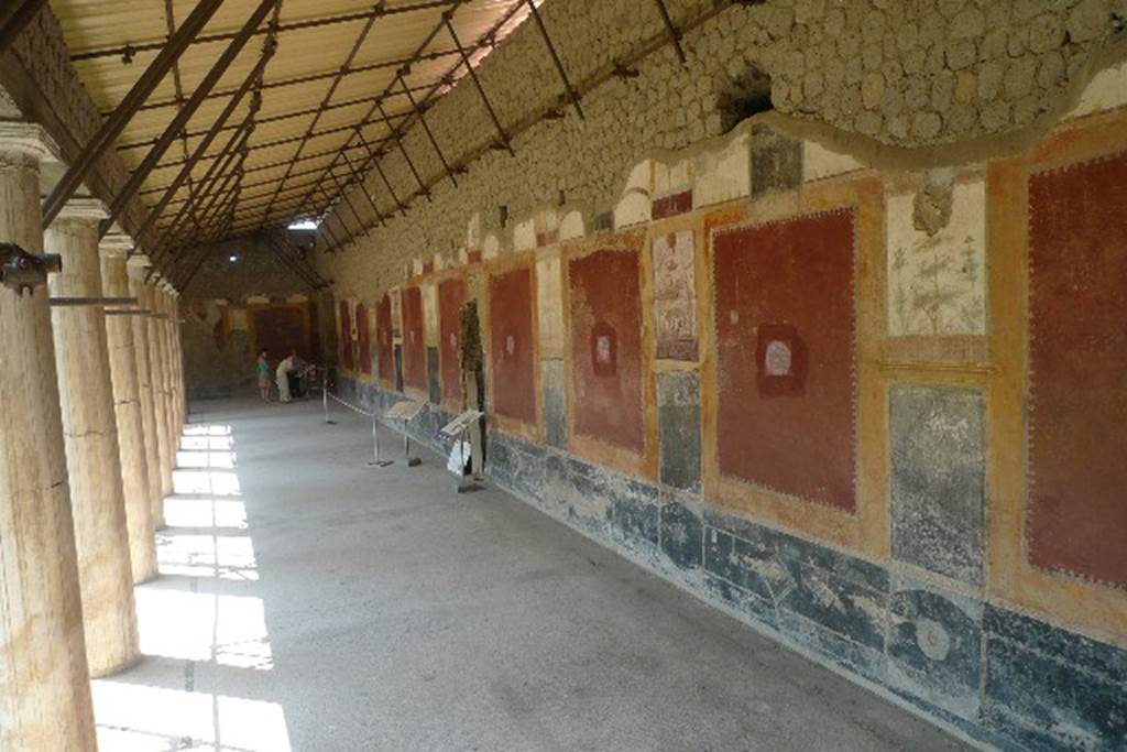 Castellammare di Stabia, Villa San Marco, July 2010. Room 20, Looking north along east portico. Photo courtesy of Michael Binns.