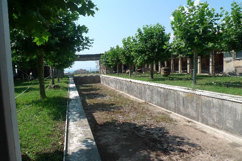 Villa San Marco, Stabiae, July 2010.
Looking towards north end of pool from nymphaeum. Photo courtesy of Michael Binns.