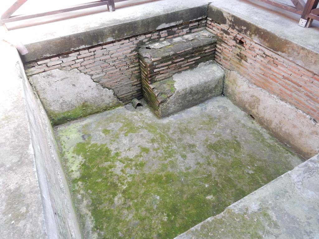 Villa San Marco, Stabiae, June 2019. Room 25, looking towards steps in impluvium/pool.
Photo courtesy of Buzz Ferebee
