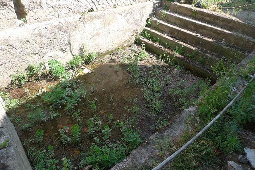 Villa San Marco, Stabiae, July 2010.
Room 42a, swimming pool in frigidarium with steps leading down into it. Photo courtesy of Michael Binns.