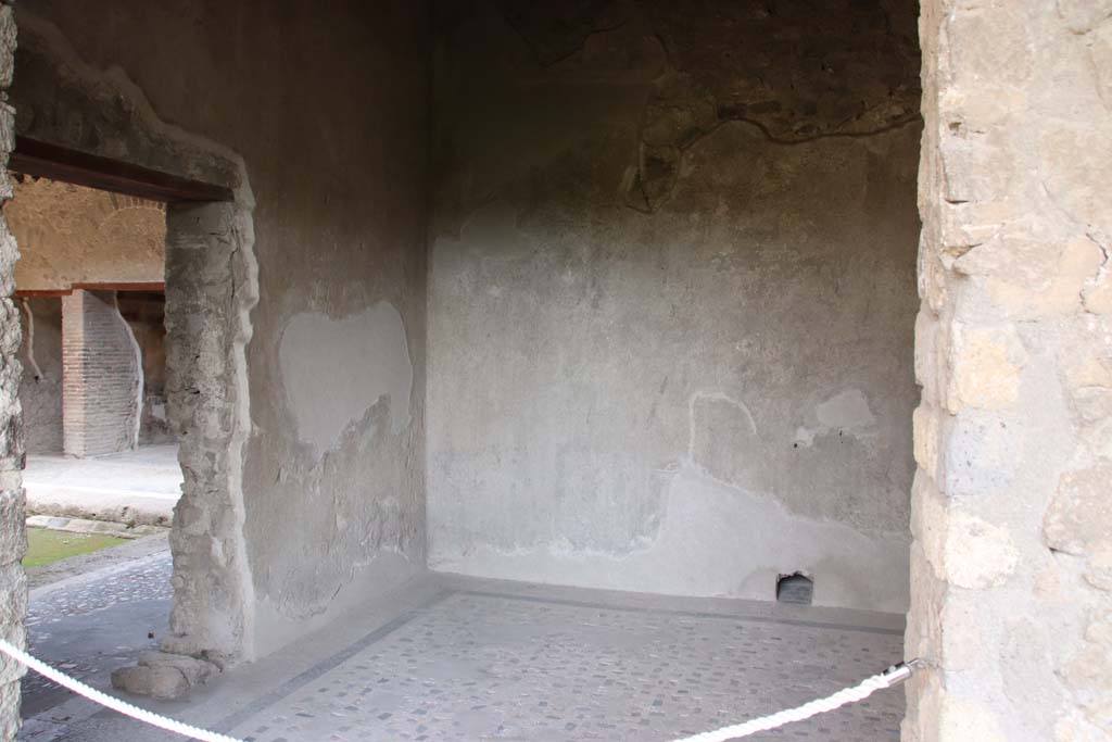 Villa of Mysteries, Pompeii. September 2021.
Room 47, looking towards north wall with doorway, and east wall. Photo courtesy of Klaus Heese.
