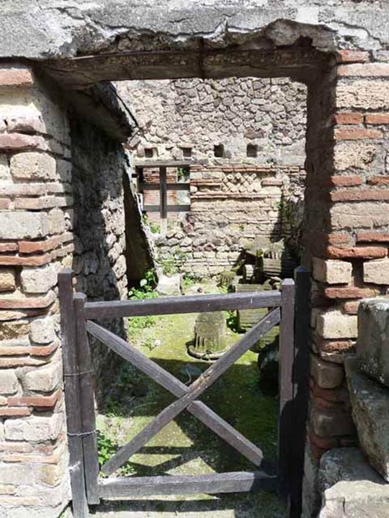 Villa of Mysteries, Pompeii. May 2010. Doorway to room 37, on east side of kitchen.
