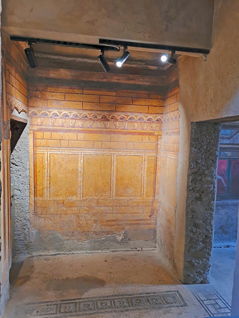 Villa of Mysteries, Pompeii. November 2023.
Room 3, looking towards south wall. Photo courtesy of Giuseppe Ciaramella.
