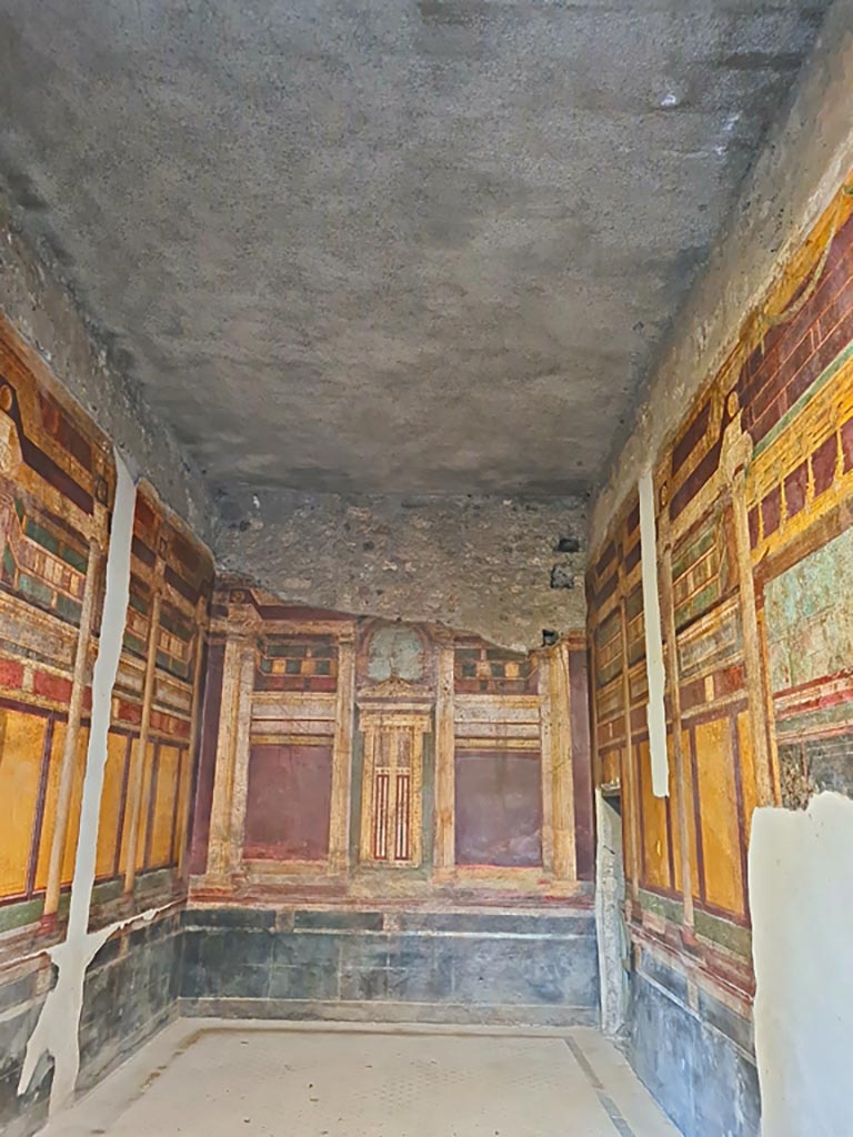 Villa of Mysteries, Pompeii. November 2023.
Room 6, looking towards north wall. Photo courtesy of Giuseppe Ciaramella.