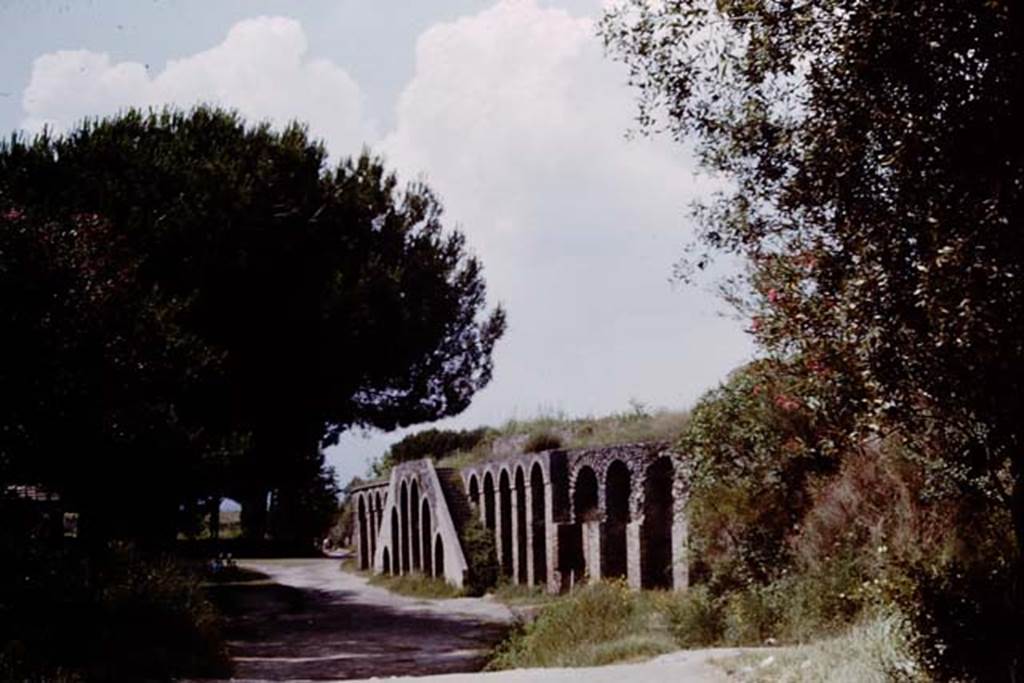 Piazzale Anfiteatro, Pompeii. 1964. Looking north from Viale Anfiteatro. Photo by Stanley A. Jashemski.
Source: The Wilhelmina and Stanley A. Jashemski archive in the University of Maryland Library, Special Collections (See collection page) and made available under the Creative Commons Attribution-Non Commercial License v.4. See Licence and use details.
J64f1363