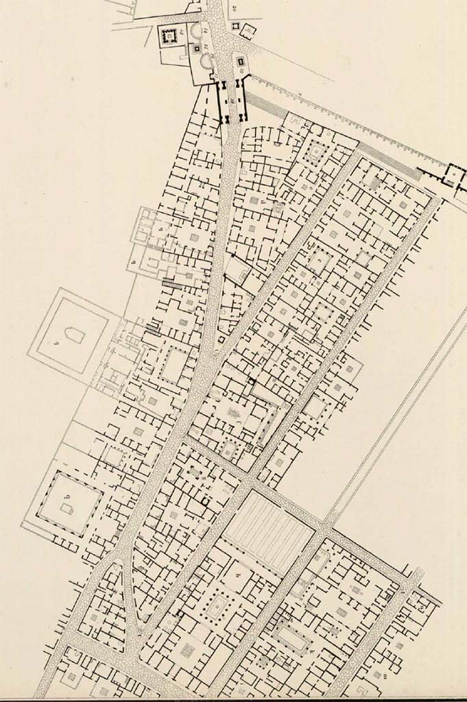 Via Consolare, Pompeii. c.1831. Detail from plan by Debret.
See Debret F. (1777-1850), Piranesi F. (1758-1810), LaBrouste H. (1801-1875). Voyage en Italie-De Naples à Paestum, pl. 80.
INHA Identifiant numérique : NUM PC 77832 (07). See book on INHA Les documents sont placés sous « Licence Ouverte / Open Licence » Etalab
81/264