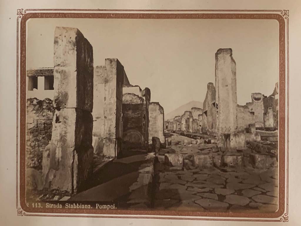 Via Stabiana, Pompeii. From an album by Roberto Rive, dated 1868.
Looking north at Holconius’ crossroads. Photo courtesy of Rick Bauer.