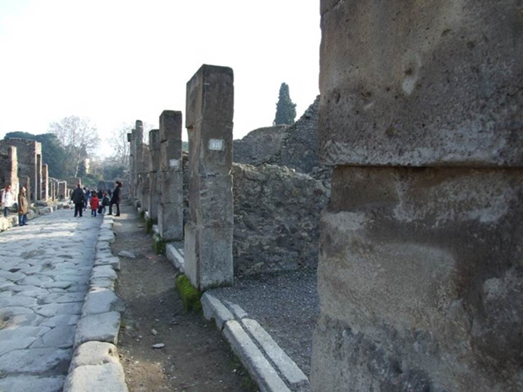 Via Stabiana, west side. December 2007. Looking south from VIII.4.18.