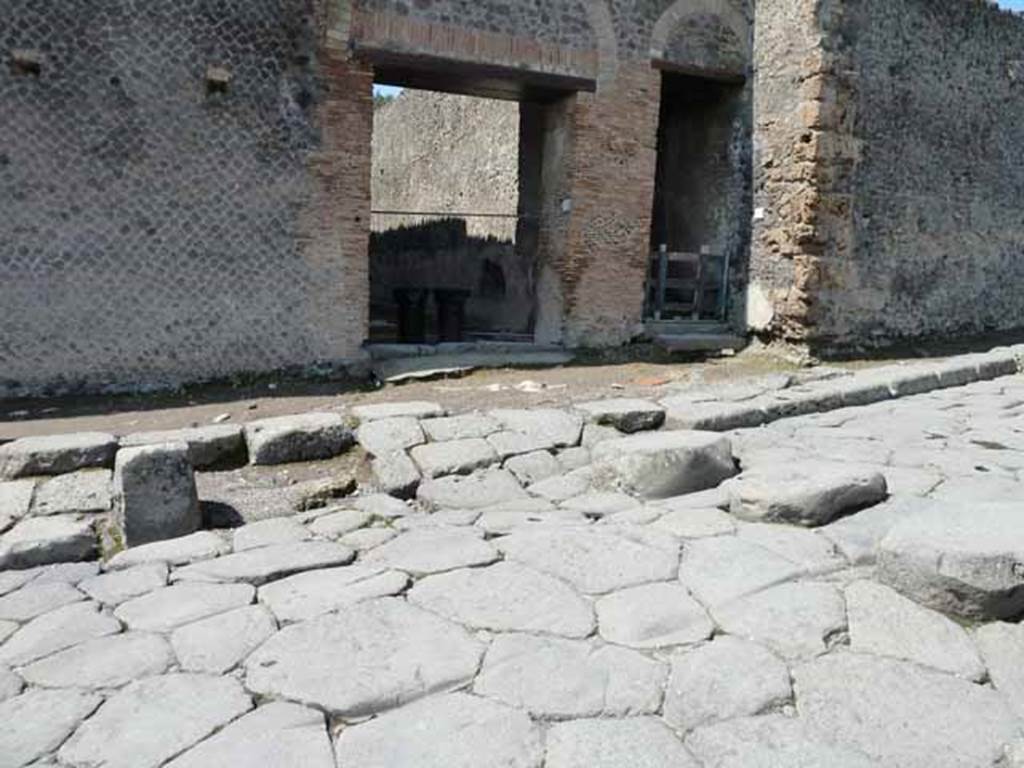 Via Stabiana, west side, May 2010. Entrances at VIII.7.20 and VIII.7.21