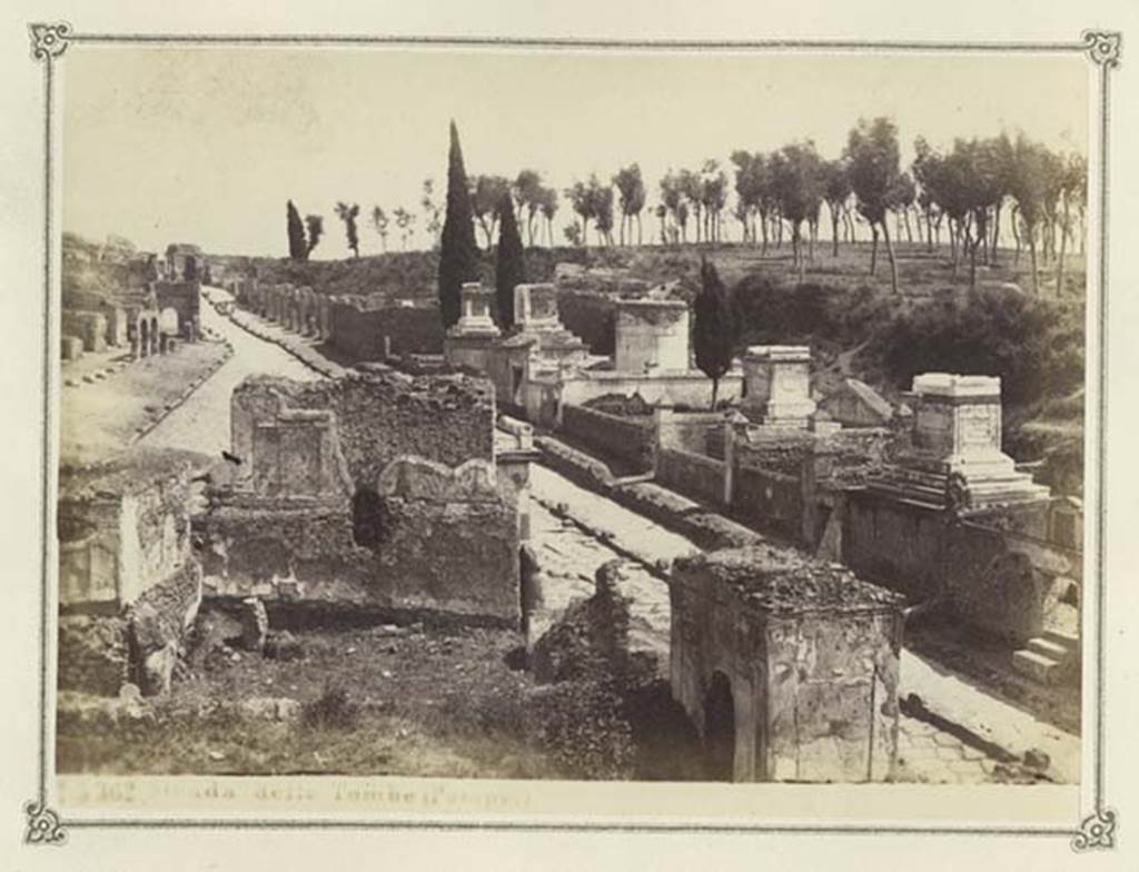 Via dei Sepolcri. From an album dated February 1874. Looking south, to junction with Via Superior.
Photo courtesy of Rick Bauer.