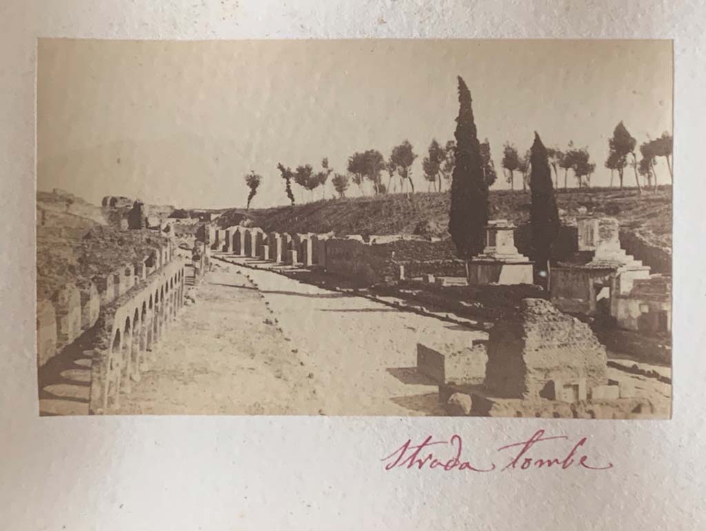 Via dei Sepolcri, Pompeii. From an album dated c.1875-1885. Looking south. Photo courtesy of Rick Bauer.