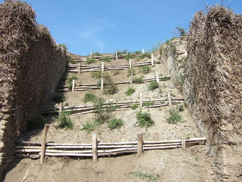 Via dell’Abbondanza. Looking north to unnamed vicolo between III.6 and III.7. September 2005.