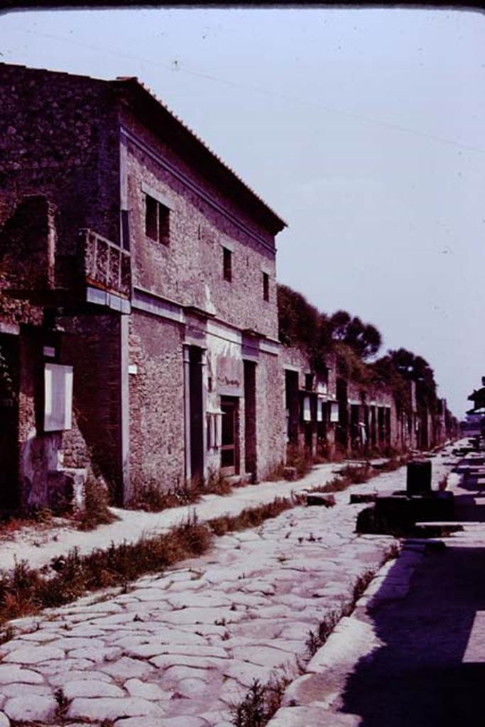 Via dell’Abbondanza, Pompeii. 1976. Looking east between IX.13 and I.9, from near street shrine at IX.12.7. Photo by Stanley A. Jashemski.
Source: The Wilhelmina and Stanley A. Jashemski archive in the University of Maryland Library, Special Collections (See collection page) and made available under the Creative Commons Attribution-Non Commercial License v.4. See Licence and use details. J76f0552