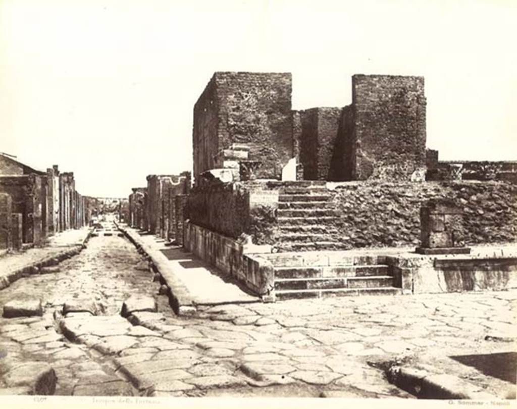 Via della Fortuna, Pompeii. c.1880-1890. G. Sommer no. 1207. Looking east, from junction with Via del Foro, on right. Photo courtesy of Rick Bauer.