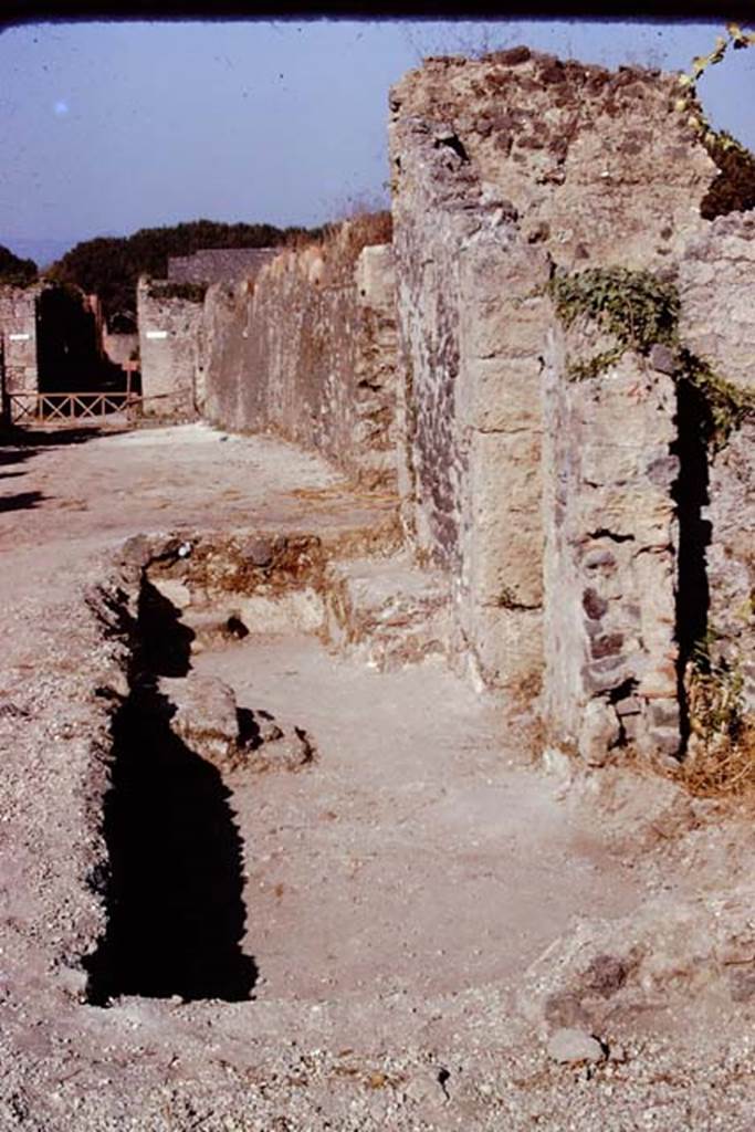 Via della Palestra, Pompeii. 1974. Looking east from outside I.21.4 and 5. Photo by Stanley A. Jashemski.
Source: The Wilhelmina and Stanley A. Jashemski archive in the University of Maryland Library, Special Collections (See collection page) and made available under the Creative Commons Attribution-Non Commercial License v.4. See Licence and use details. J74f0686