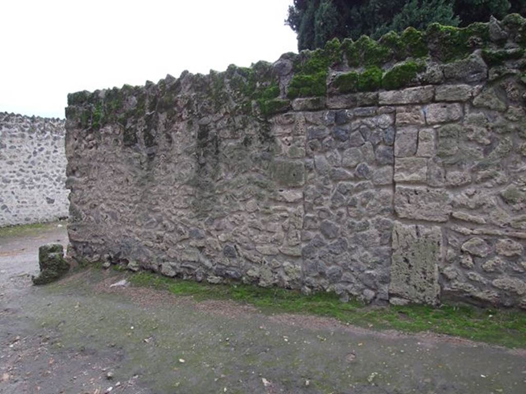 Vicolo di Octavius Quartio between II.1 and II.2, at rear of II.1.8. December 2006. West corner of junction with Via di Castricio.