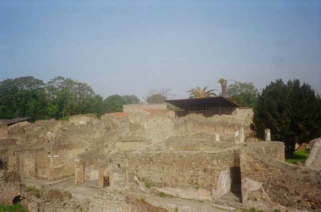 Via di Nola, north side, May 2010. Looking along insula V.5, from modern road bridge. Photo courtesy of Rick Bauer.