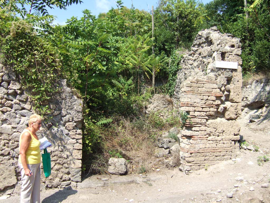 Vicolo del Conciapelle. September 2005. North side at I.2.23. Corner of junction with Vicolo del Citarista.