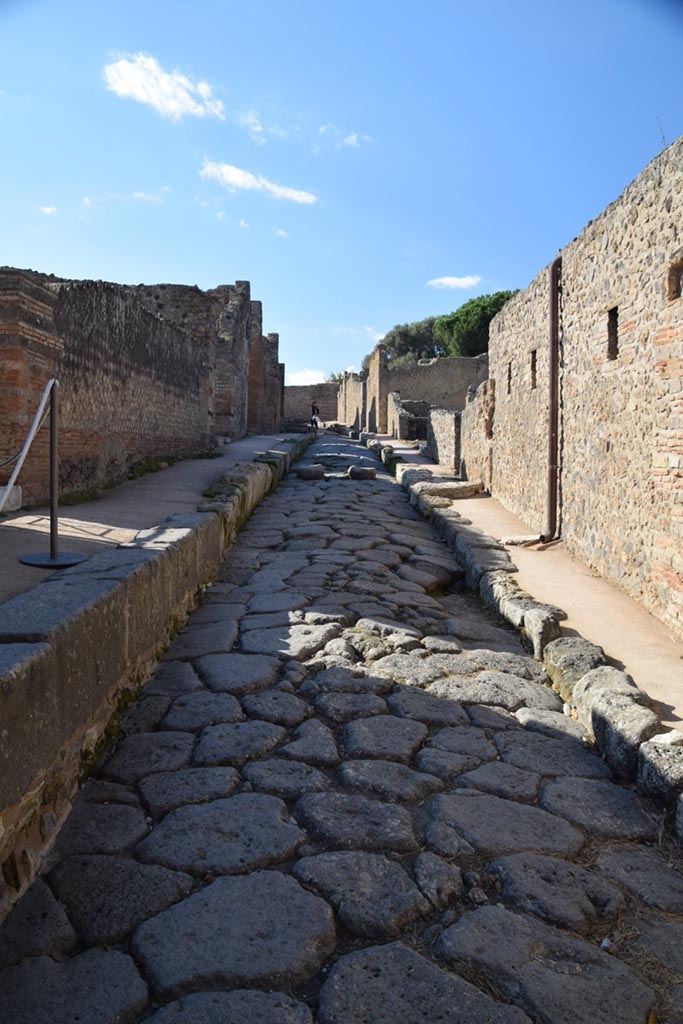 Vicolo della Regina, Pompeii. November 2016.
Looking west from VIII.2.38. Photo courtesy of Marie Schulze.