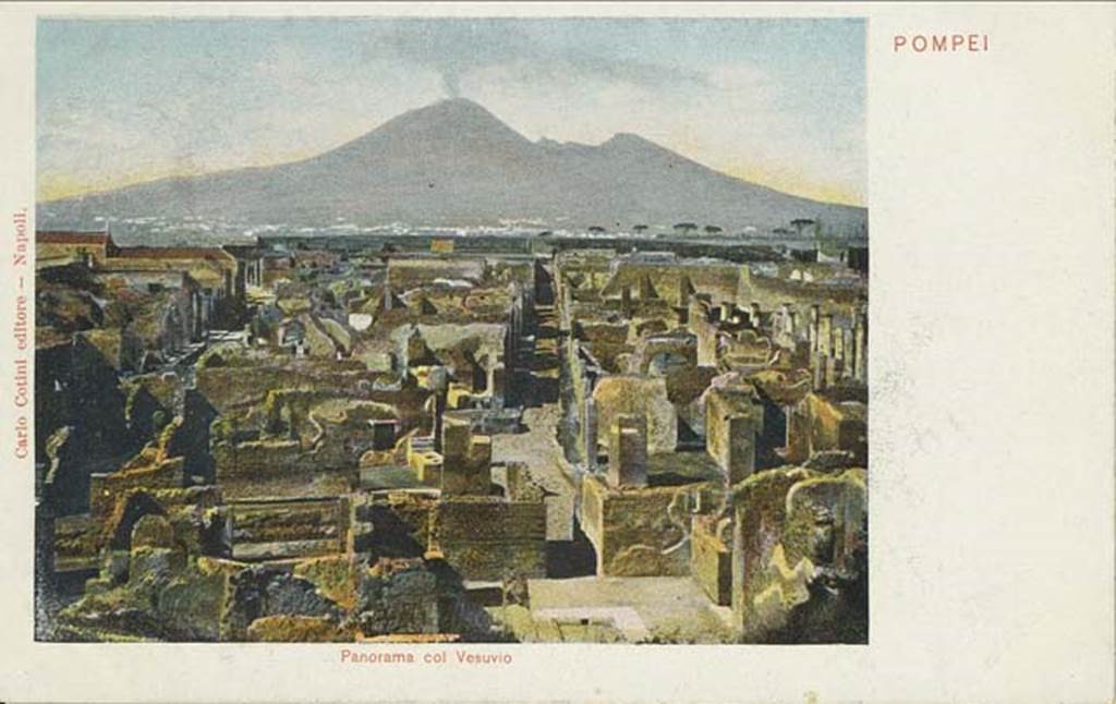 Vicolo di Modesto. Late 19th Century postcard by Carlo Cotini.
Looking north towards junction with Vicolo di Modesto and fountain, centre of postcard. Photo courtesy of Rick Bauer.