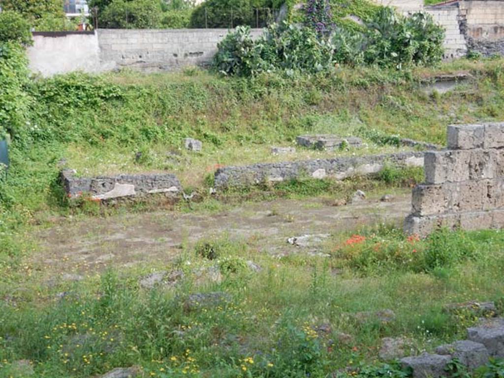 Santuario extraurbano del Fondo Iozzino. May 2018. Inner wall and temple podiums.
Photo courtesy of Buzz Ferebee.