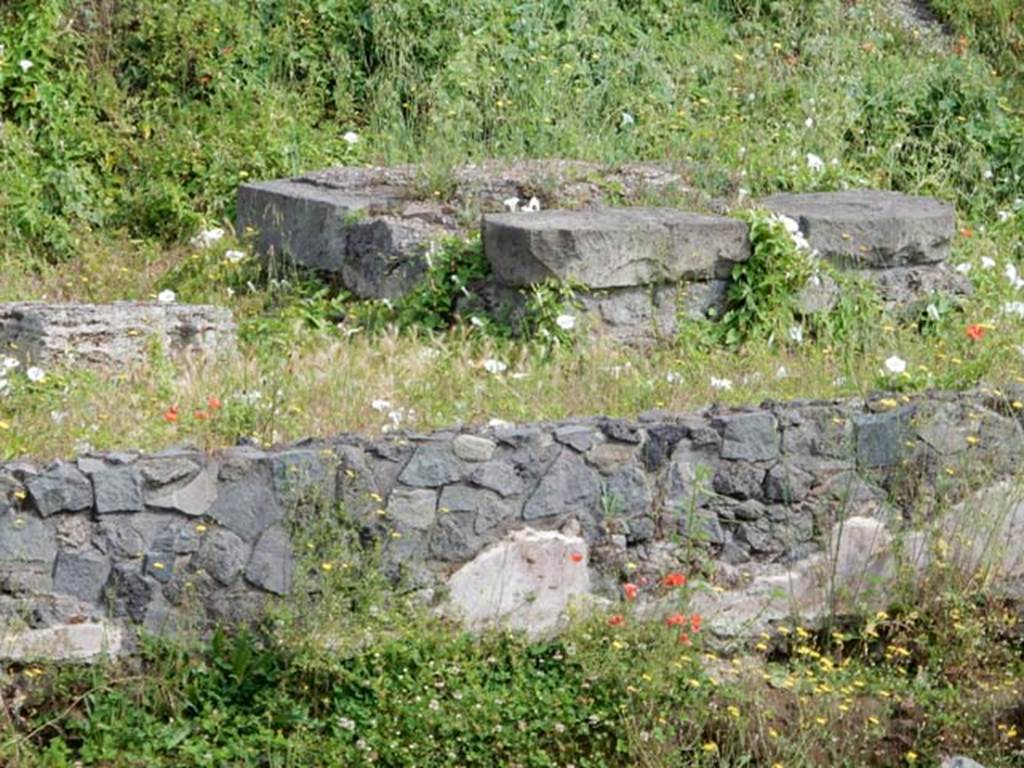 Santuario extraurbano del Fondo Iozzino. May 2018. Eastern temple podium.
Photo courtesy of Buzz Ferebee.