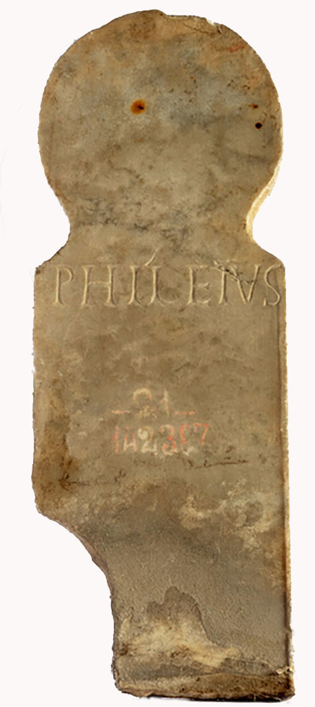 Pompeii Fondo Azzolini. Tomb 7a: Philetus.
Columella with inscription
PHILETUS
Philetus
See Notizie degli Scavi di Antichità, 1916, 302, t7a.