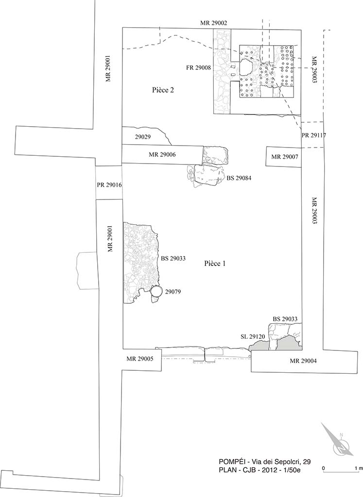 Fig. 5 - Pompéi. Plan de la phase 2.
G. Chapelin, J.-A. Delorme, B. Lemaire.