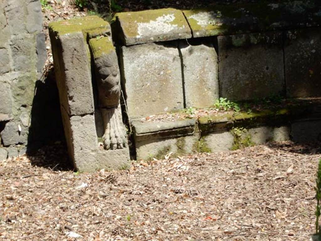 NGH Pompeii. May 2011. Schola tomb north-west end with lion paw.
Photo courtesy of Buzz Ferebee.