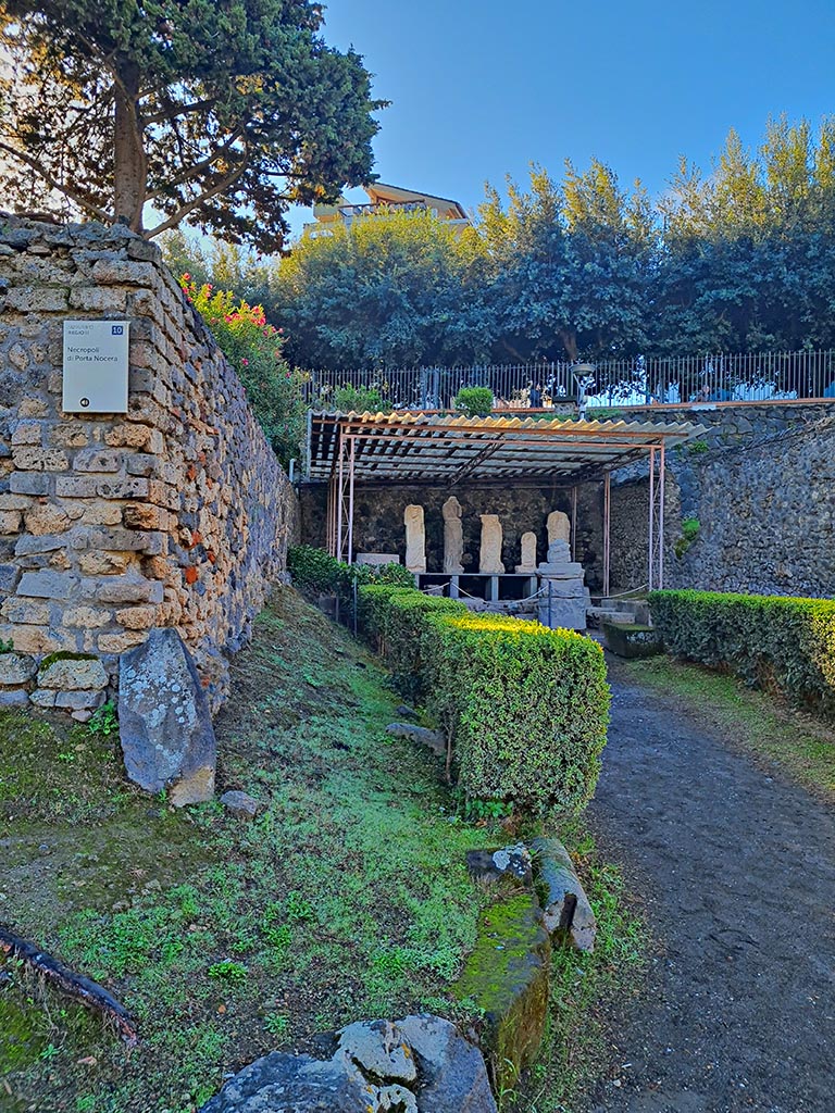 Pompeii Porta Nocera. October 2024.
Looking south from Via delle Tombe. Photo courtesy of Giuseppe Ciaramella.