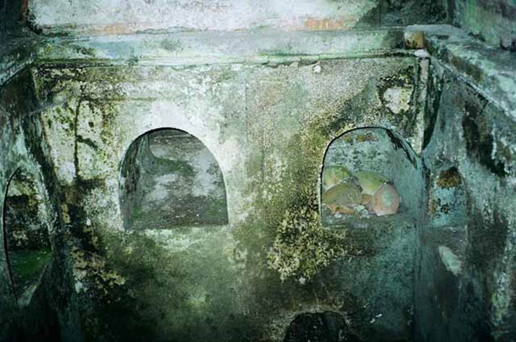 Pompeii Porta Nocera. August 2010. Tomb 2EN. Niches on the south wall.
Photo courtesy of Rick Bauer.