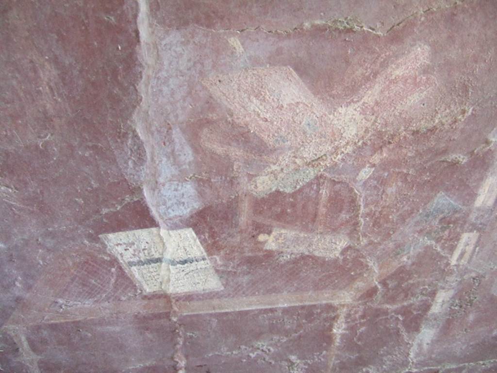 VGJ Pompeii. May 2006. West wall of inner tomb. Painting of writing implements and money on a table.