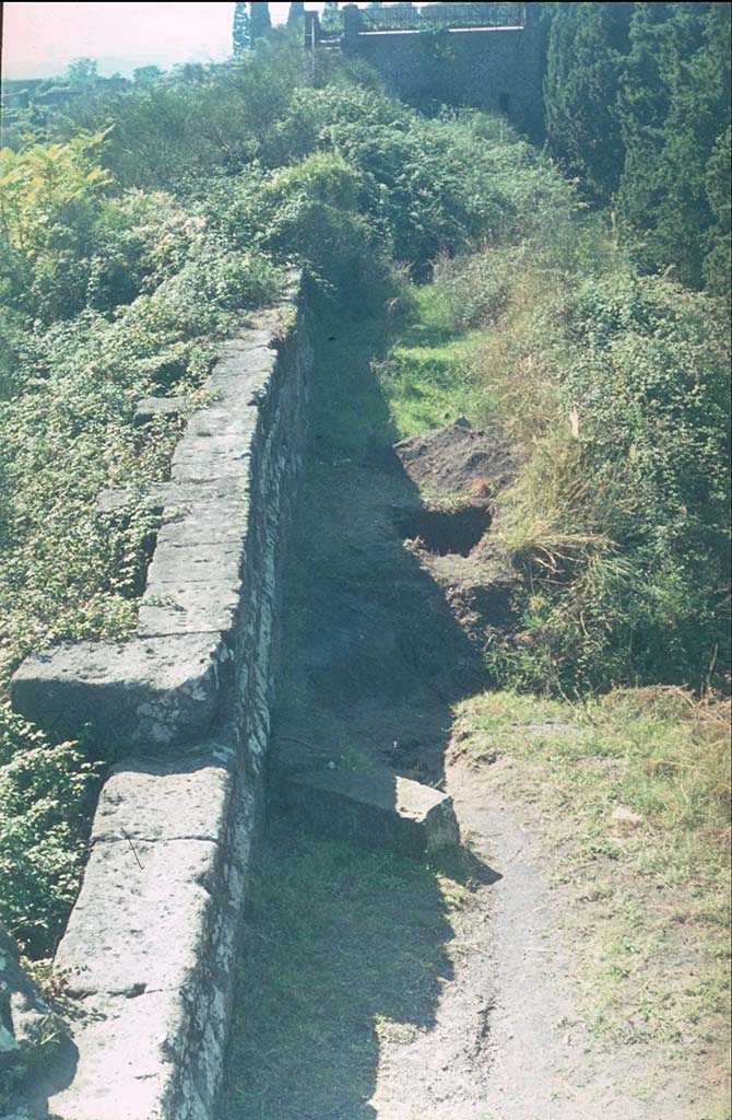 Pompeii city walls, looking west towards east side of Tower XI.
Photographed 1970-79 by Günther Einhorn, picture courtesy of his son Ralf Einhorn.