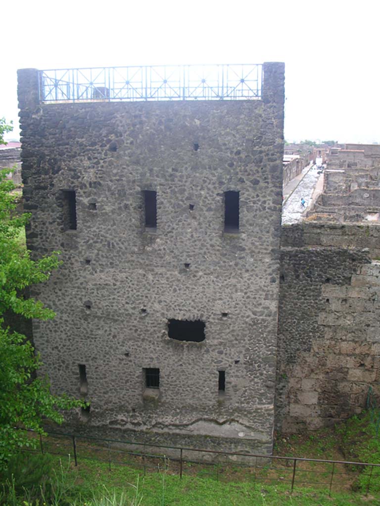 Tower XI, Pompeii. May 2010.
Looking south at north side of Tower. Photo courtesy of Ivo van der Graaff.