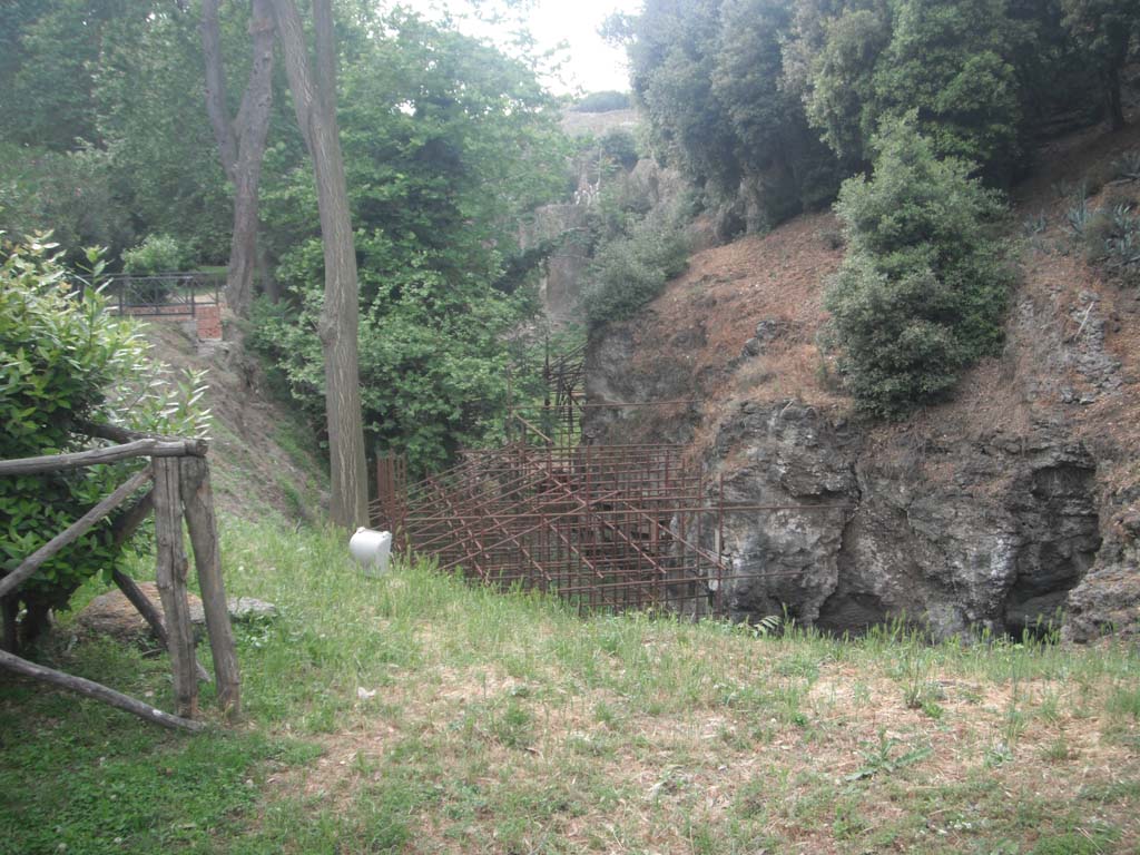 Possible site of Pompeii Tower I, south of Triangular Forum, near volcanic ledge. May 2011.
Looking south-west. Photo courtesy of Ivo van der Graaff.