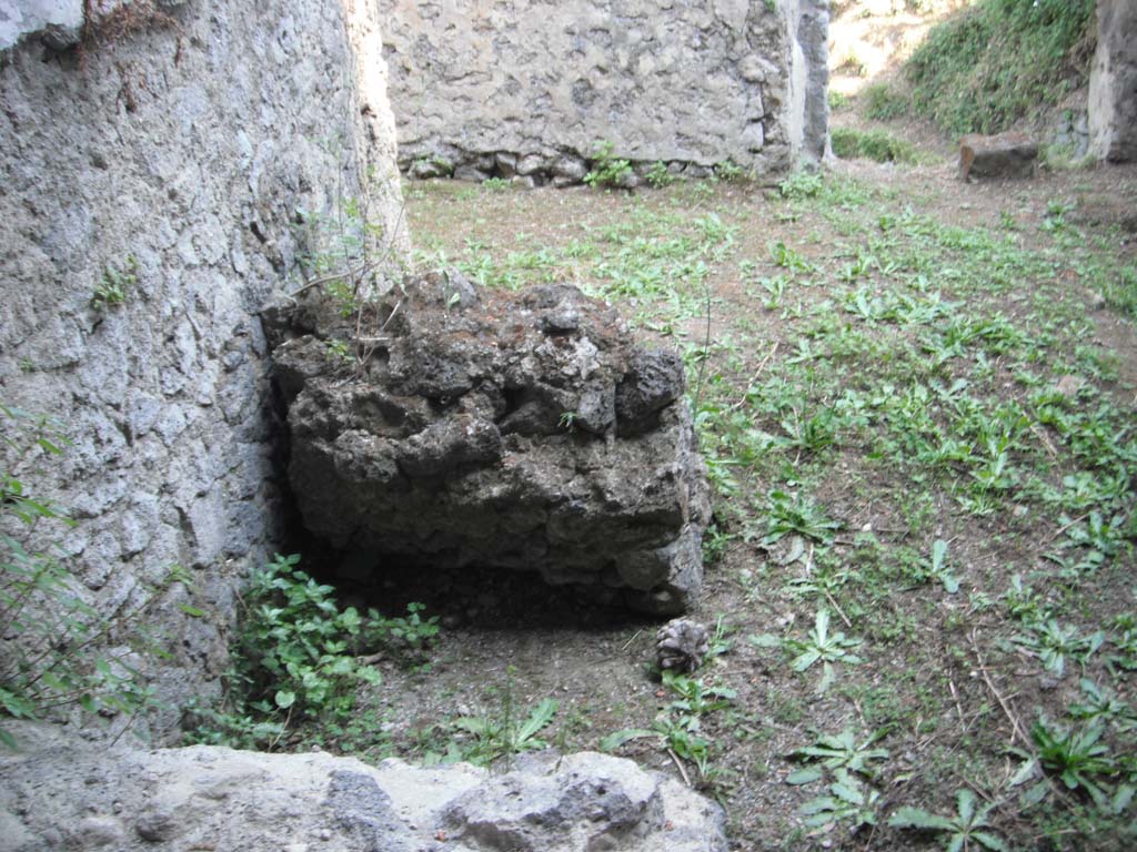 Tower II, Pompeii. May 2011. Looking south at structure against east wall. Photo courtesy of Ivo van der Graaff.