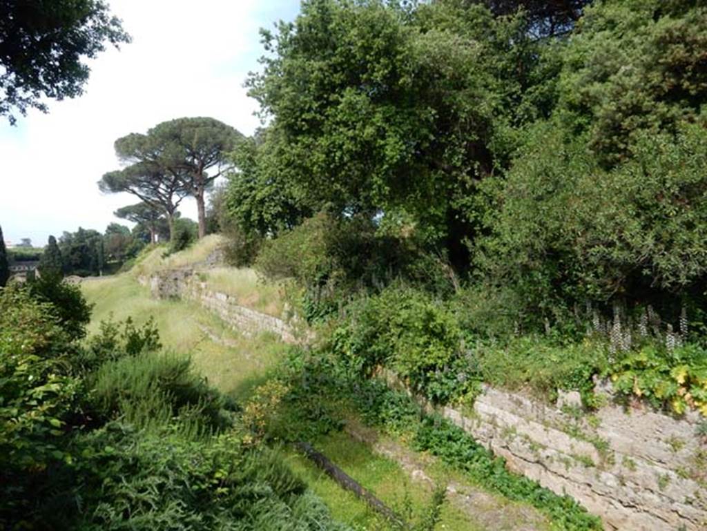 T3, Pompeii, May 2018. Looking west along city walls towards east side of Tower 3.
Photo courtesy of Buzz Ferebee.