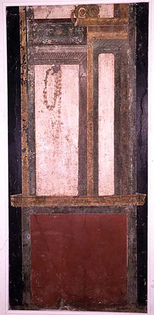 Villa della Pisanella, Boscoreale. Triclinium Pasqui F/Mau N? Fresco fragment.
Photo © Field Museum of Natural History - CC BY-NC.
Now in the Boston Field Museum, inventory number 24656. See in Field Museum