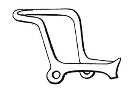 Villa della Pisanella, Boscoreale. 1897. Upper floor. Drawing of bronze horse bit.
See Pasqui A., La Villa Pompeiana della Pisanella presso Boscoreale, in Monumenti Antichi VII 1897, fig. 76.
