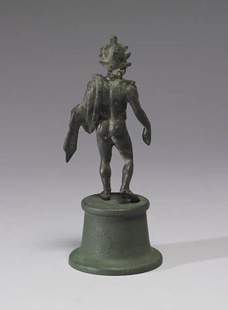 Boscoreale, Villa rustica in fondo D’Acunzo. Room 12, lararium.
Bronze statuette of Alexander Helios, rear view.
Photo courtesy of The Walters Art Museum, Baltimore. Inventory number 54.2290.
http://thewalters.org/
Creative Commons Attribution-ShareAlike 3.0 Unported Licence