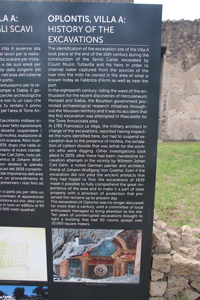 Villa of Poppaea, Oplontis, October 2023.
SANP description notice-board in English. Photo courtesy of Klaus Heese.