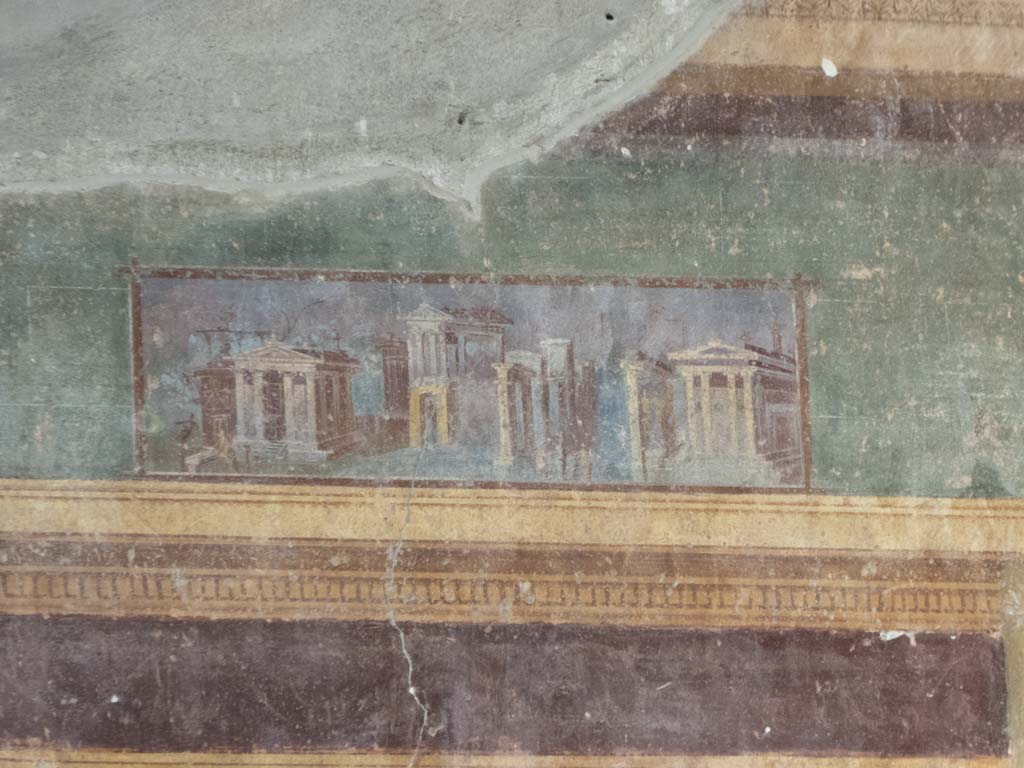Oplontis Villa of Poppea, September 2017. Room 5, detail of painting above painted doorway in west wall at south end.
Foto Annette Haug, ERC Grant 681269 DÉCOR.