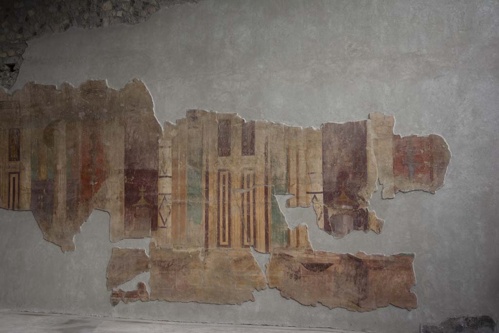 Oplontis Villa of Poppea, March 2019. Room 5, atrium, detail from the east wall.
Foto Annette Haug, ERC Grant 681269 DÉCOR.
