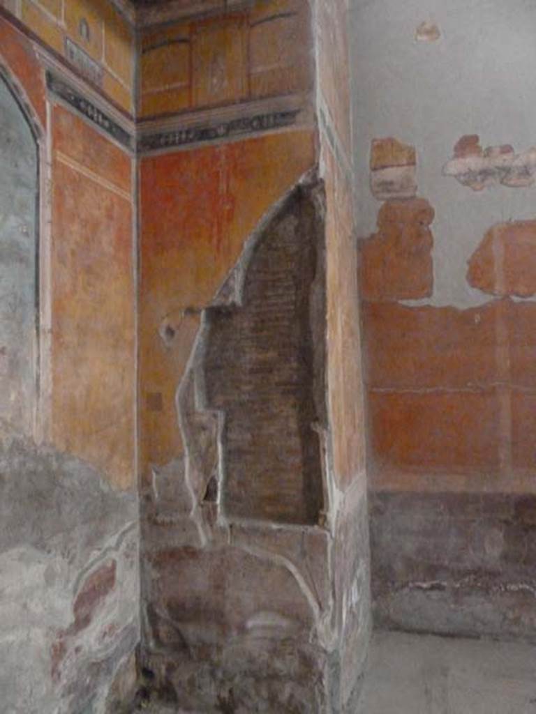 Oplontis, September 2015. Room 8, south end of recess in east wall.