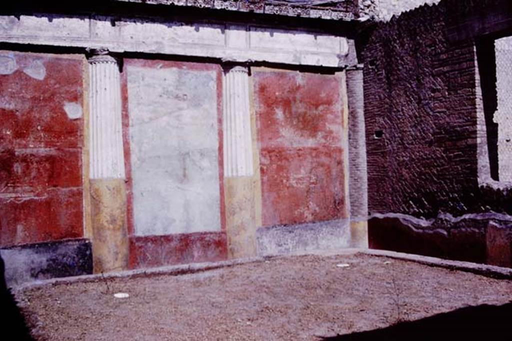 Oplontis, 1977. Room 20, looking towards west wall and north-west corner, and two white painted root cavities. Photo by Stanley A. Jashemski.
Source: The Wilhelmina and Stanley A. Jashemski archive in the University of Maryland Library, Special Collections (See collection page) and made available under the Creative Commons Attribution-Non Commercial License v.4. See Licence and use details.
J77f0328