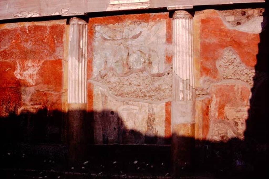 Oplontis, 1974. Room 20, east wall of enclosed garden. Photo by Stanley A. Jashemski.
Source: The Wilhelmina and Stanley A. Jashemski archive in the University of Maryland Library, Special Collections (See collection page) and made available under the Creative Commons Attribution-Non Commercial License v.4. See Licence and use details. J74f0671
