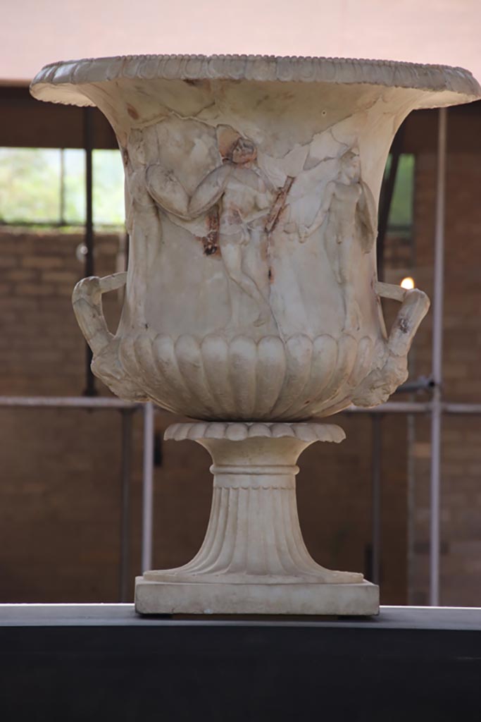 Villa of Poppaea, Oplontis, October 2023.
Room 21, detail of large marble vase. Photo courtesy of Klaus Heese.