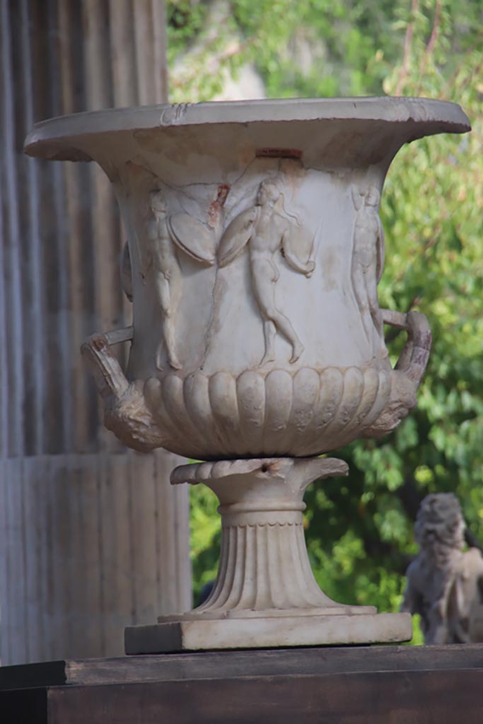 Villa of Poppaea, Oplontis, October 2023.
Room 21, detail of large marble vase. Photo courtesy of Klaus Heese.